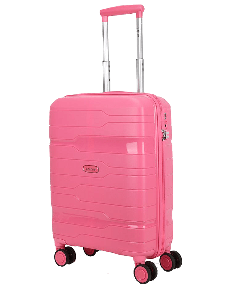 Kofferkopen.nl - Handbagage koffer 55x40x20 cm roze - Handbagage trolley - 