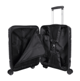 Kofferkopen.nl - Handbagage koffer 55x40x20 cm zwart - Handbagage trolley - 
